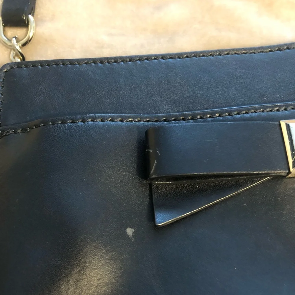 kate spade Black Bow Crossbody with Gold Chain
